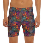 Rooster And Rowan Pattern Print Men's Long Boxer Briefs