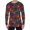 Rooster And Rowan Pattern Print Men's Long Sleeve T-Shirt