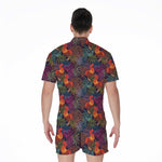 Rooster And Rowan Pattern Print Men's Rompers