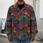 Rooster And Rowan Pattern Print Men's Shirt Jacket