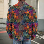 Rooster And Rowan Pattern Print Men's Shirt Jacket