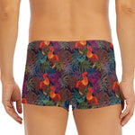 Rooster And Rowan Pattern Print Men's Short Boxer Briefs