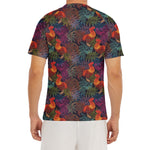 Rooster And Rowan Pattern Print Men's Short Sleeve Rash Guard