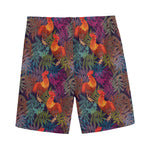 Rooster And Rowan Pattern Print Men's Sports Shorts
