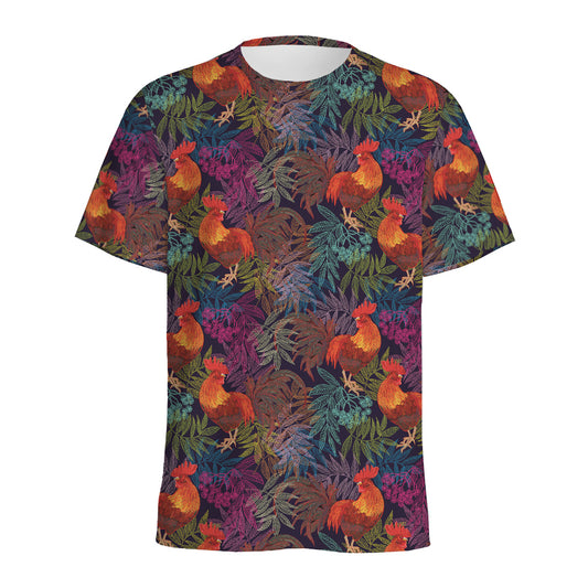 Rooster And Rowan Pattern Print Men's Sports T-Shirt