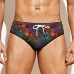 Rooster And Rowan Pattern Print Men's Swim Briefs