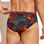 Rooster And Rowan Pattern Print Men's Swim Briefs