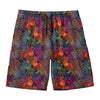 Rooster And Rowan Pattern Print Men's Swim Trunks