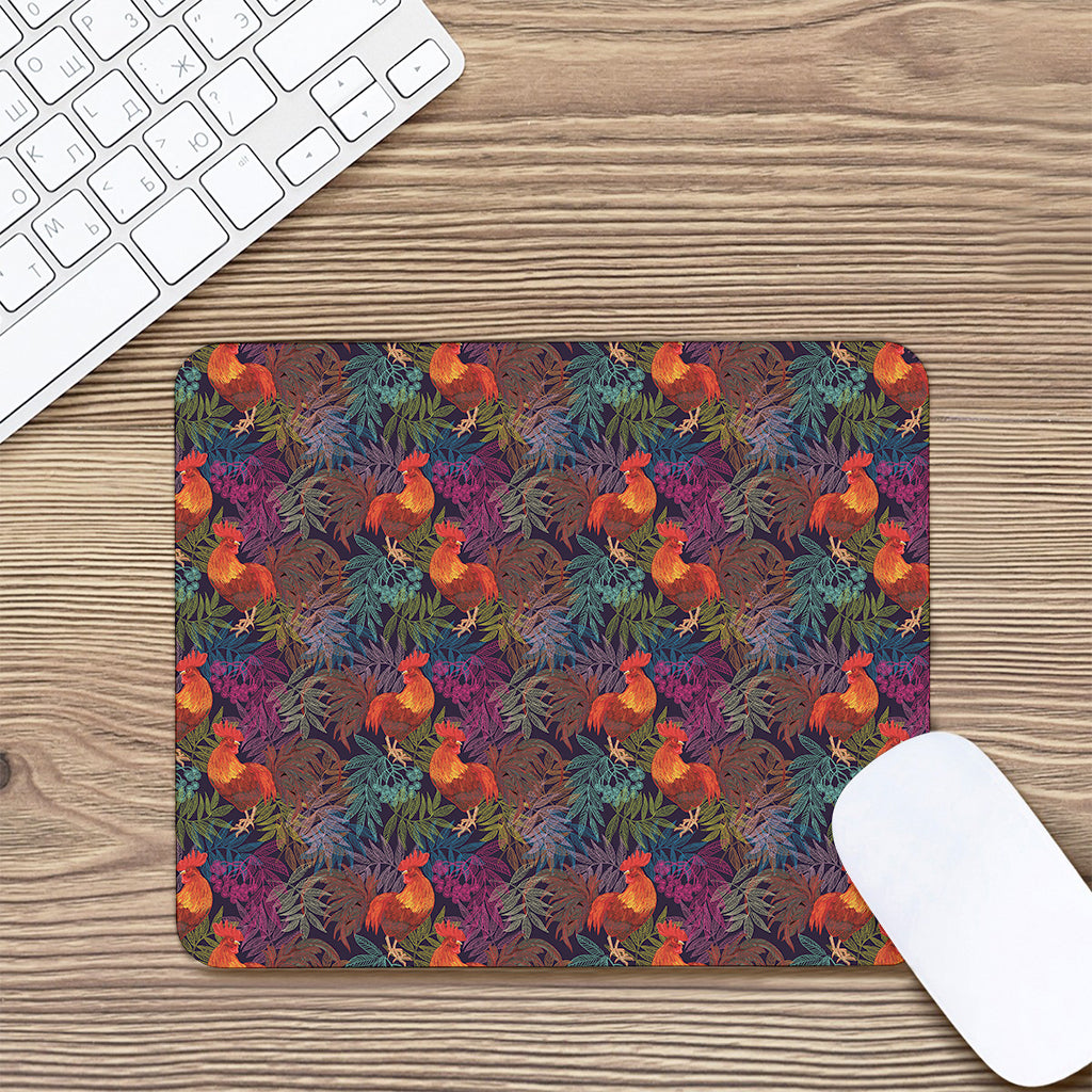 Rooster And Rowan Pattern Print Mouse Pad