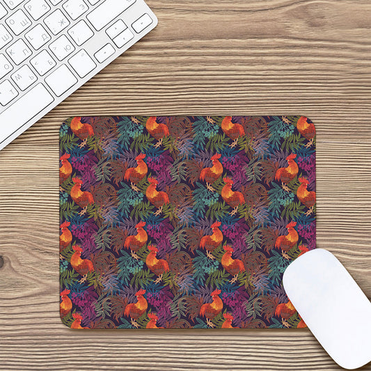 Rooster And Rowan Pattern Print Mouse Pad