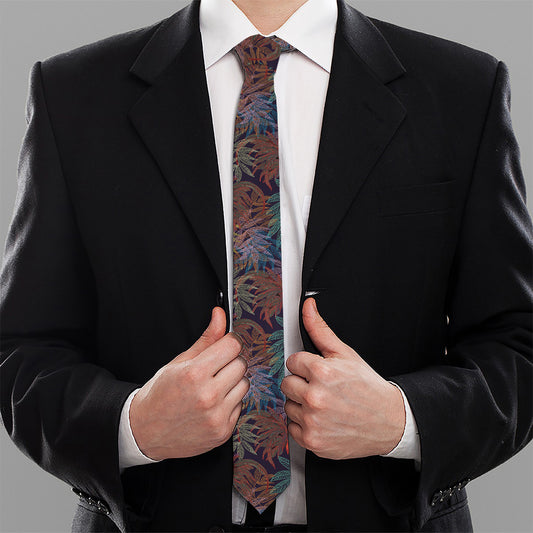 Rooster And Rowan Pattern Print Necktie