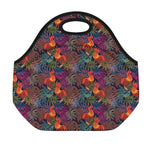 Rooster And Rowan Pattern Print Neoprene Lunch Bag