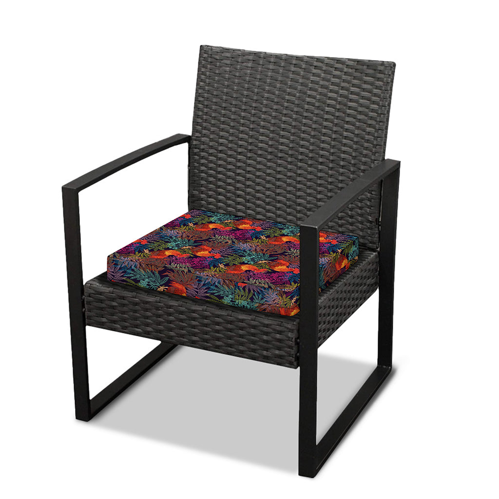 Rooster And Rowan Pattern Print Outdoor Seat Cushion Cover