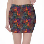 Rooster And Rowan Pattern Print Pencil Mini Skirt