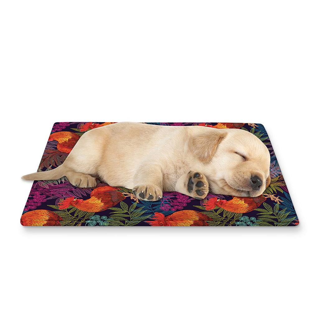 Rooster And Rowan Pattern Print Pet Cooling Mat Cover