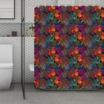 Rooster And Rowan Pattern Print Polyester Shower Curtain