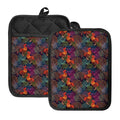 Rooster And Rowan Pattern Print Pot Holders With Pocket