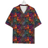 Rooster And Rowan Pattern Print Rayon Hawaiian Shirt