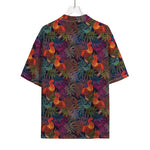 Rooster And Rowan Pattern Print Rayon Hawaiian Shirt