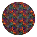 Rooster And Rowan Pattern Print Round Blanket