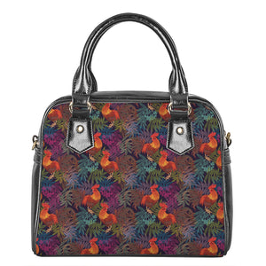 Rooster And Rowan Pattern Print Shoulder Handbag