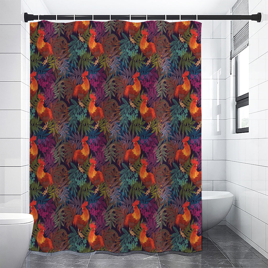 Rooster And Rowan Pattern Print Shower Curtain