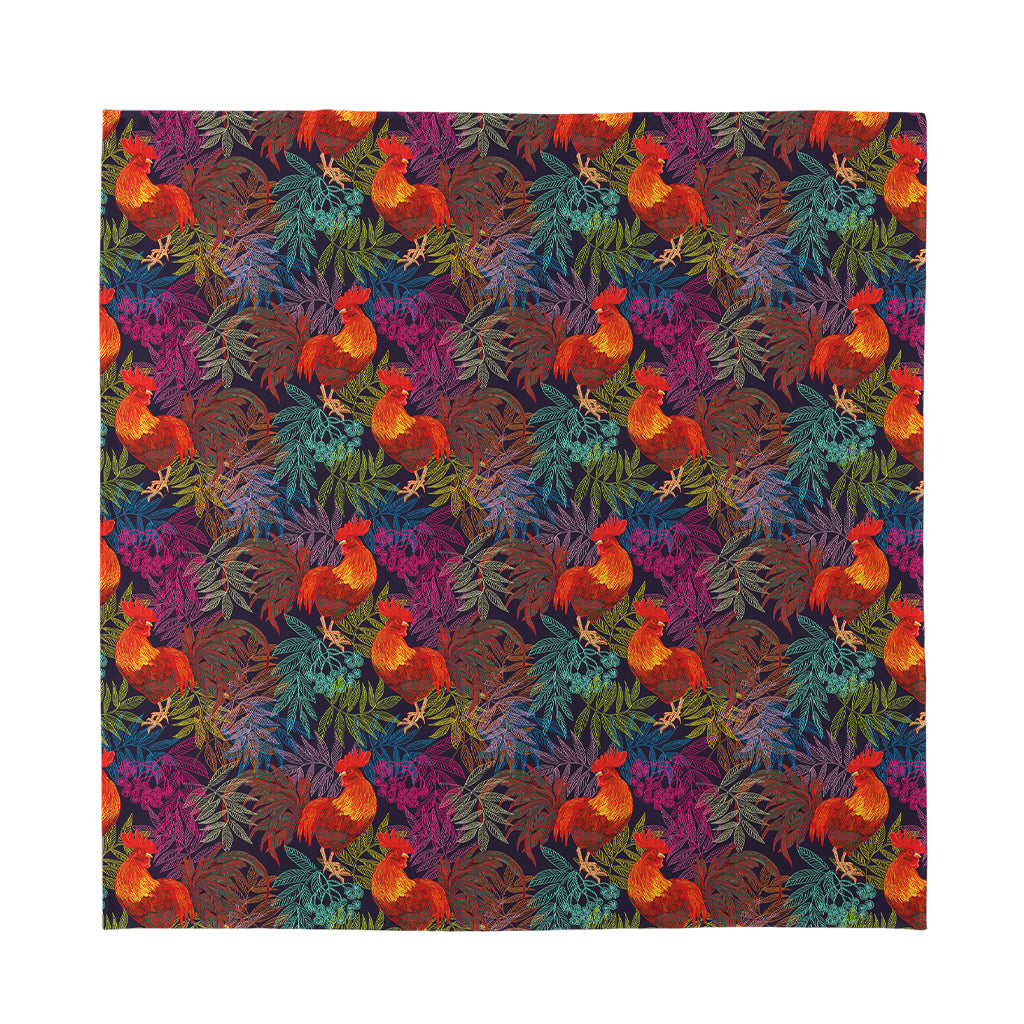 Rooster And Rowan Pattern Print Silk Bandana