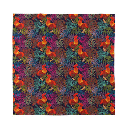 Rooster And Rowan Pattern Print Silk Bandana