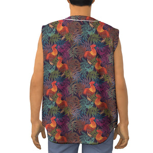 Rooster And Rowan Pattern Print Sleeveless Baseball Jersey