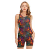 Rooster And Rowan Pattern Print Sleeveless One Piece Swimsuit