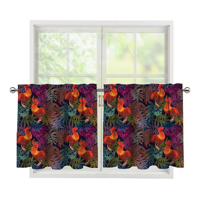 Rooster And Rowan Pattern Print Tier Curtains