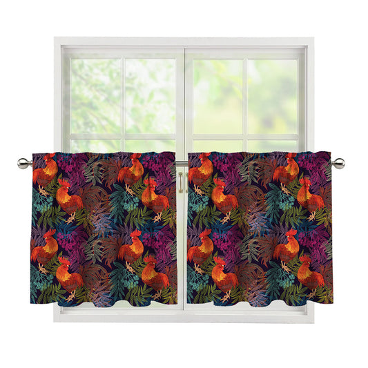 Rooster And Rowan Pattern Print Tier Curtains