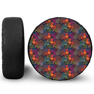 Rooster And Rowan Pattern Print Tire Cover