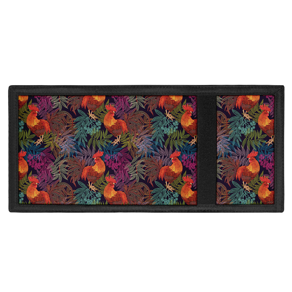 Rooster And Rowan Pattern Print Trifold Wallet