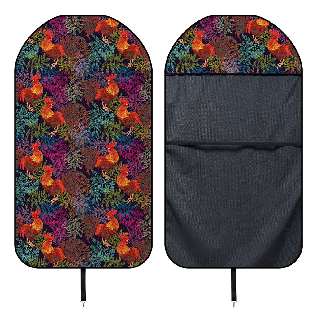 Rooster And Rowan Pattern Print Waterproof Car Seat Cover