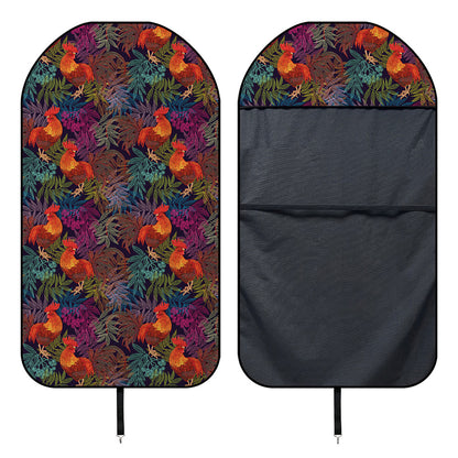 Rooster And Rowan Pattern Print Waterproof Car Seat Cover