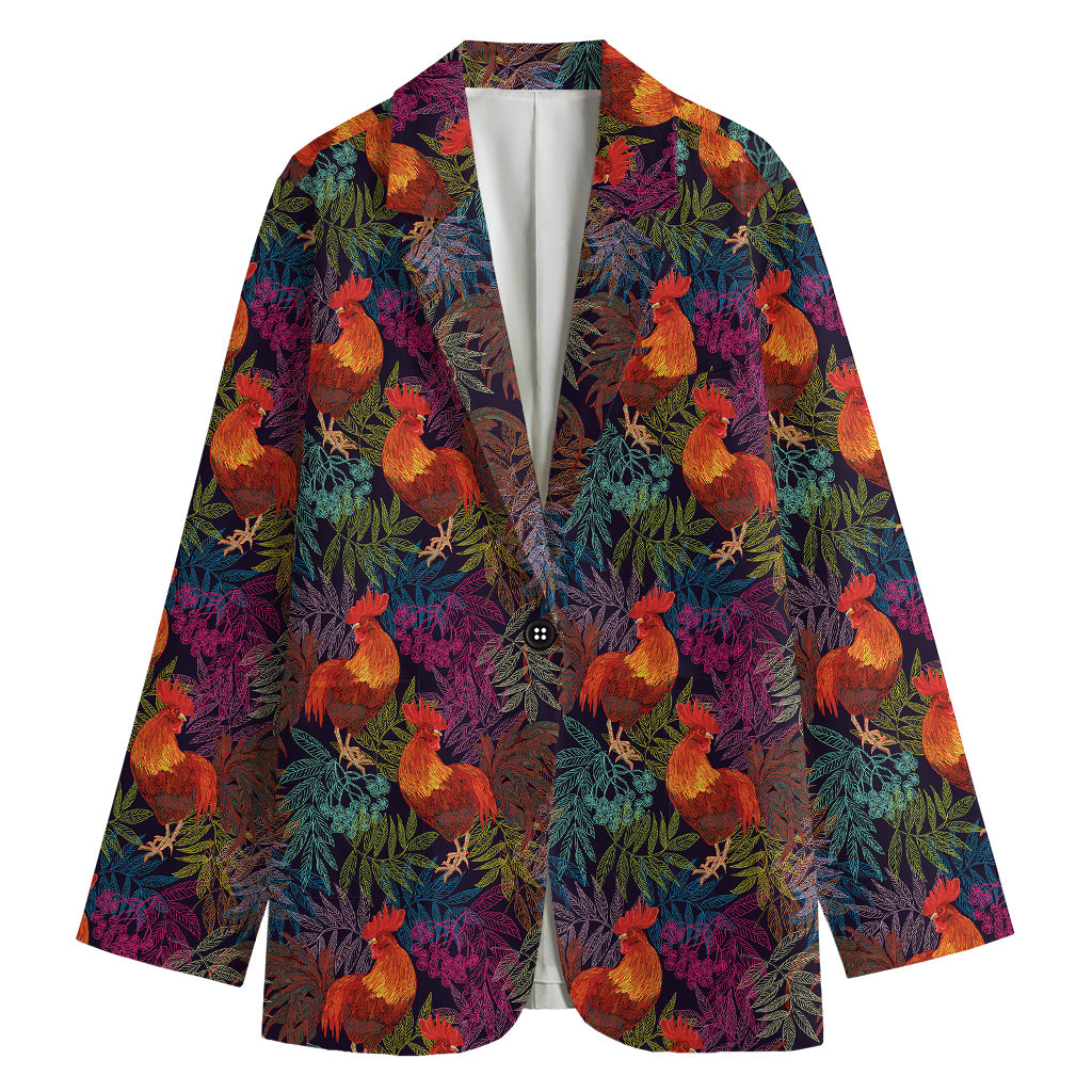 Rooster And Rowan Pattern Print Women's Blazer