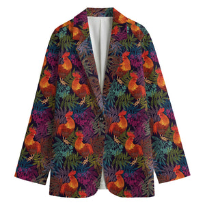 Rooster And Rowan Pattern Print Women's Blazer