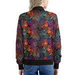 Rooster And Rowan Pattern Print Women's Bomber Jacket