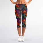 Rooster And Rowan Pattern Print Women's Capri Leggings