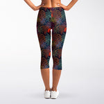 Rooster And Rowan Pattern Print Women's Capri Leggings