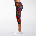 Rooster And Rowan Pattern Print Women's Capri Leggings