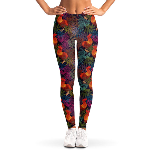 Rooster And Rowan Pattern Print Women's Leggings