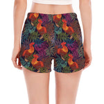 Rooster And Rowan Pattern Print Women's Split Running Shorts