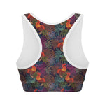 Rooster And Rowan Pattern Print Women's Sports Bra