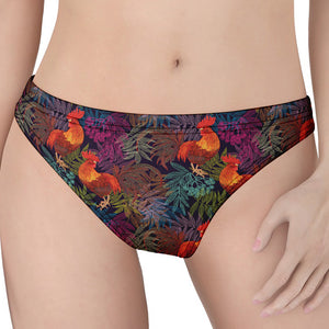 Rooster And Rowan Pattern Print Women's Thong