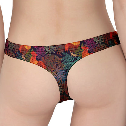 Rooster And Rowan Pattern Print Women's Thong