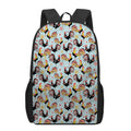 Rooster And Snowflake Pattern Print 17 Inch Backpack