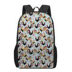 Rooster And Snowflake Pattern Print 17 Inch Backpack