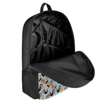 Rooster And Snowflake Pattern Print 17 Inch Backpack
